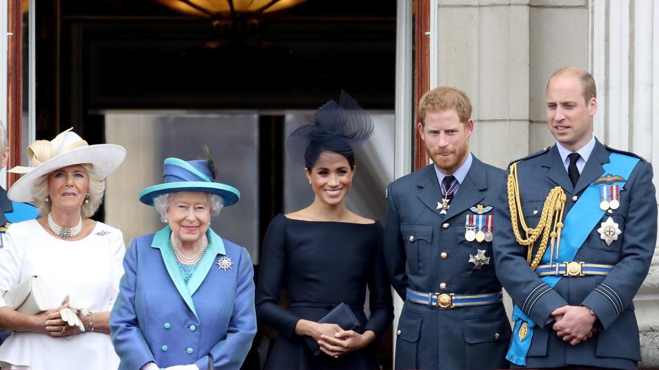 Camilla and Prince William and Prince Harry