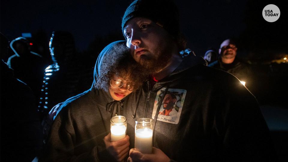 Candlelight illuminates photo of Tyre Nichols during a vigil for him late Monday, Jan. 30, 2023, at Regency Community Skate Park in Natomas, where Tyree used to skateboard when he lived in Sacramento, Calif. Nichols, who moved to Tennessee in 2020, was fatally beaten by Memphis police earlier this month.