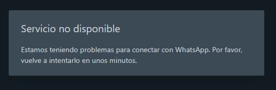 WhatsApp tampoco sirve en PC