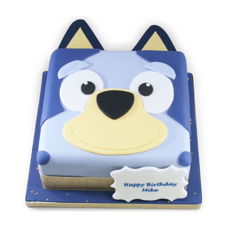 Images of varying different Bluey birthdya cake paraphernalia