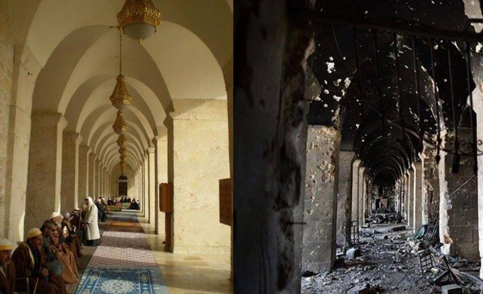 The ancient mosque before and after Syria’s civil war: Carlo Ohanian/Olympia