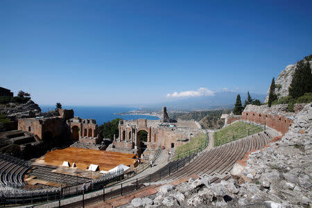 A general view of the Greek Theatre of Taormina, where leaders from the world's major Western powers will hold their annual summit, in Taormina Italy May 18, 2017. REUTERS/Antonio Parrinello
