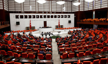 FILE PHOTO: Turkish Parliament convenes to debate on the proposed constitutional changes in Ankara, Turkey, January 12, 2017. REUTERS/Umit Bektas/File Photo