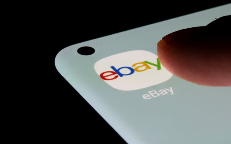 FILE PHOTO: The eBay app is seen on a smartphone in this illustration taken