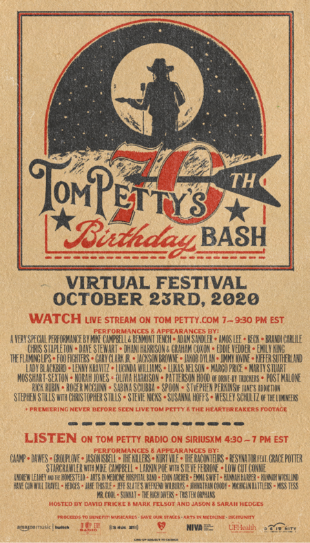 unnamed 1 1 Tom Petty Estate Announces 70th Birthday Bash with Stevie Nicks, Foo Fighters, The Heartbreakers & More