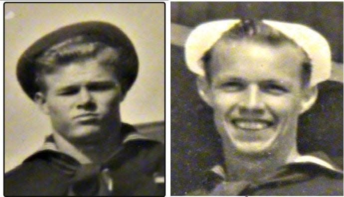 Wabasso brothers Charles (left) and Robert Harlock died while serving overseas during World War II. Arthur Harlock, a third brother, in the Navy, returned to Vero Beach to serve at its Naval Air Station after his brothers died.