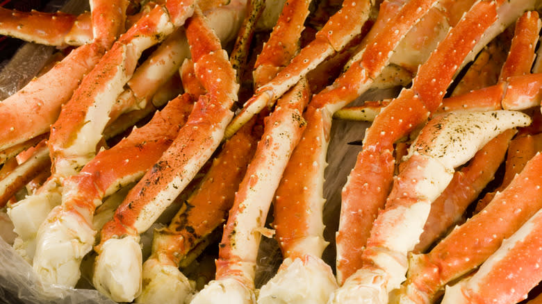 overflowing plate of crab legs