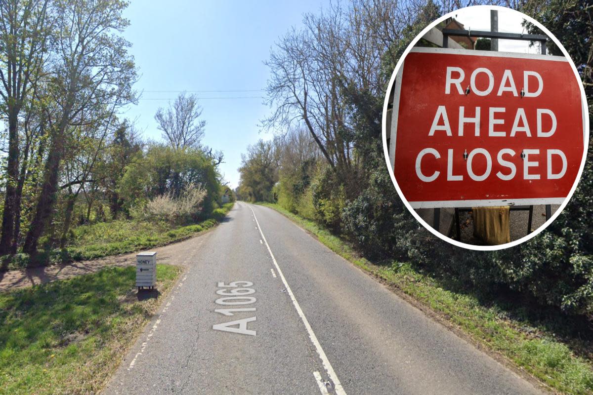 Brandon Road near Swaffham is closing today for roadworks <i>(Image: Google/ Newsquest)</i>