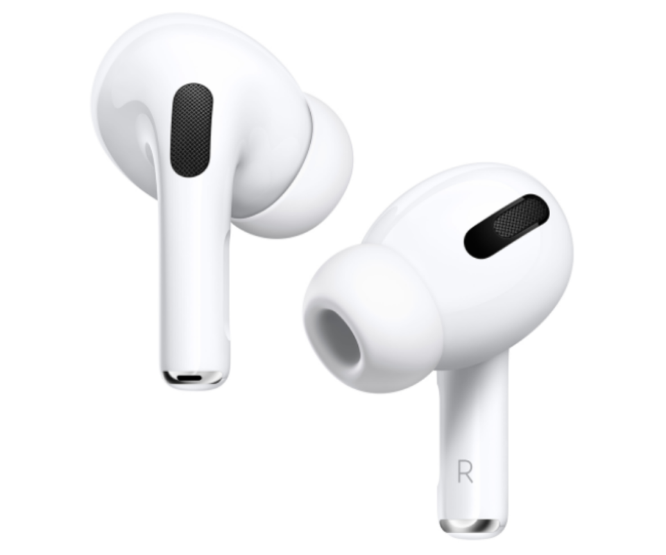 Image of two white Apple Airpods Pro.