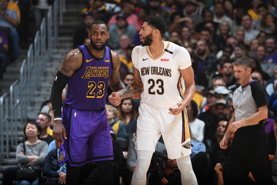 LeBron James and Anthony Davis would be a formidable pairing. (Photo by Andrew D. Bernstein/NBAE via Getty Images)
