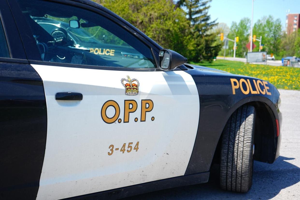 Provincial police responded to the call around 5:30 p.m. Friday for a six vehicle collision on Highway 400 near Simcoe Road 89 in Innisfil, Ont.  (CBC / Radio-Canada - image credit)