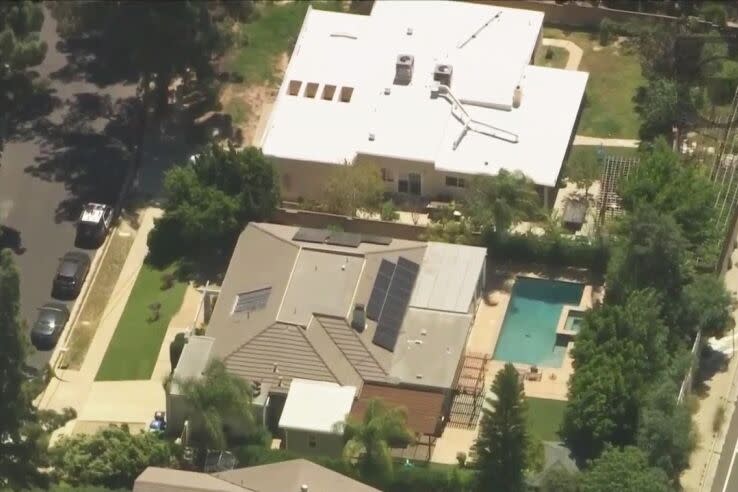 Two twin 4-year-old boys were found unresponsive Friday morning in the backyard pool of a Northridge home, the Los Angeles Fire Department said.
