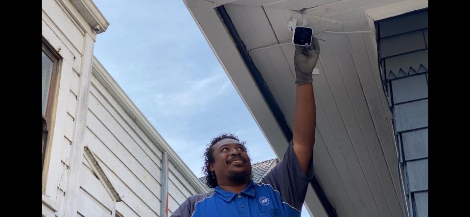 An ADT technician installed a customized security system at Jolly's house in Oakland. Plan on taking a full day off since the customer is required to be there.