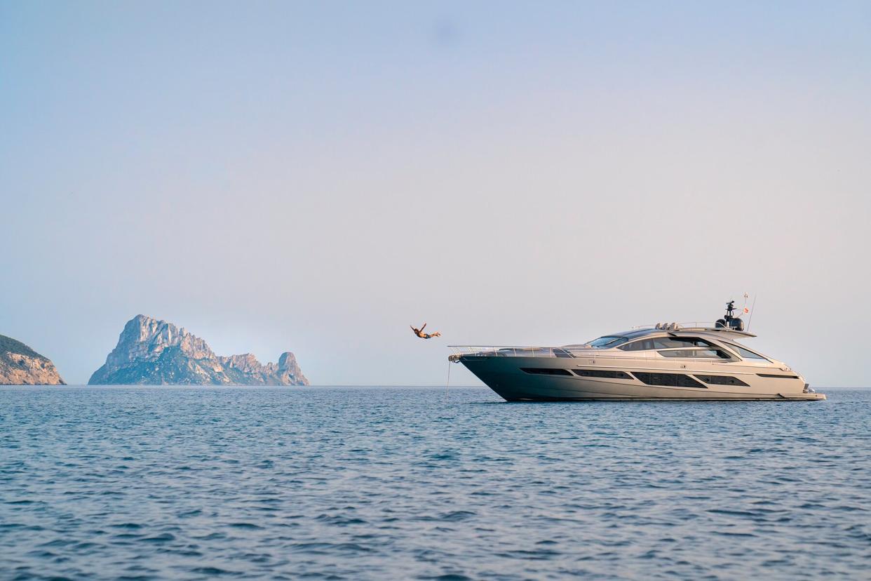 The Pershing 9X boat from 7Pines Resort, Ibiza