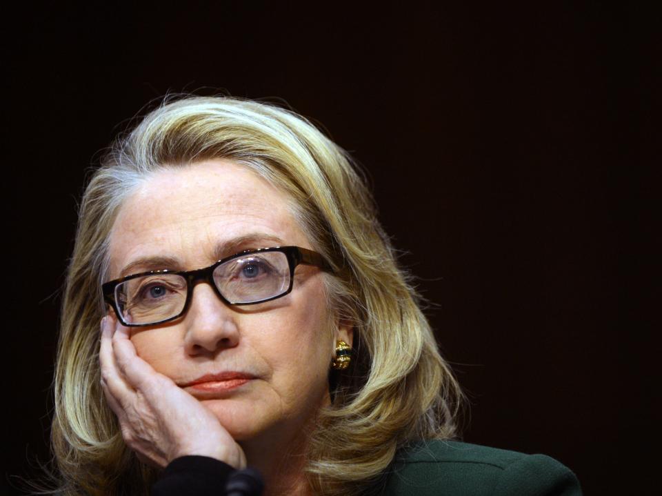 Former US Secretary of State Hillary Clinton testifies before the Senate Foreign Relations Committee  (AFP via Getty Images)