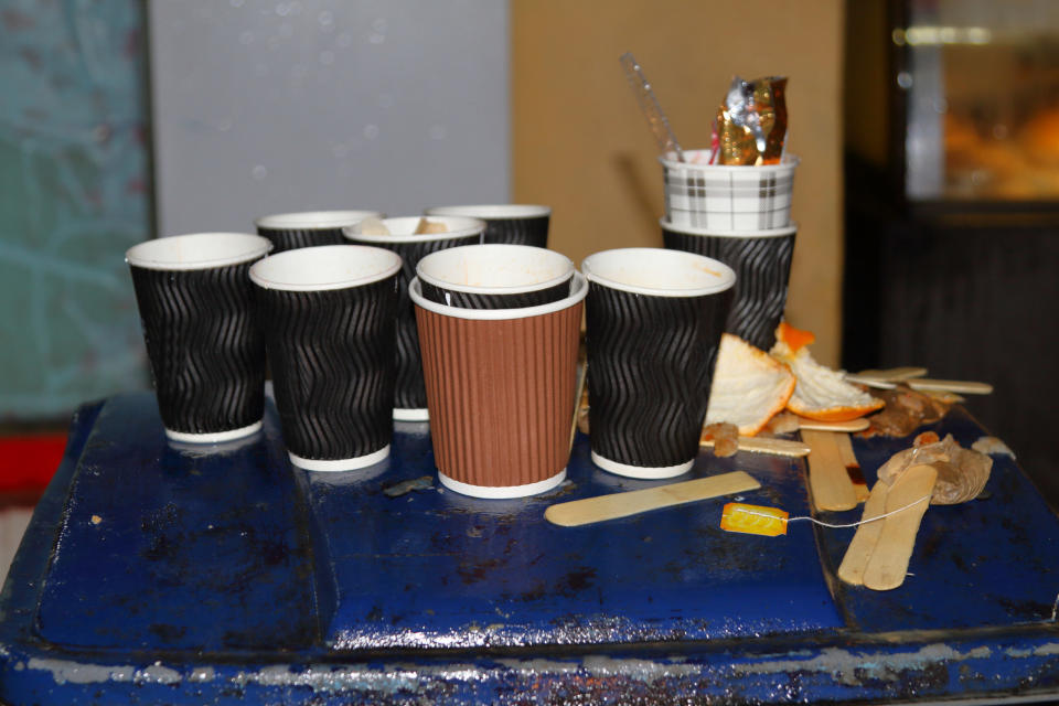 used coffe cups