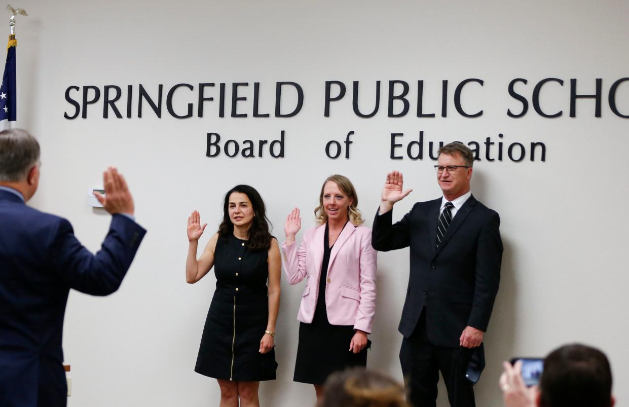 In April 2021, Springfield school board members Maryam Mohammadkhani, Danielle Kincaid and Scott Crise were sworn in.