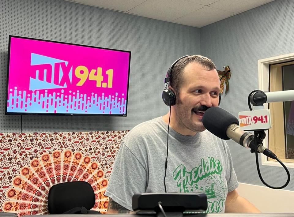 Matt Fantone, who hosts a morning show on Mix 94.1 FM in Canton, blends local content with national pop culture news while also interviewing local guests.