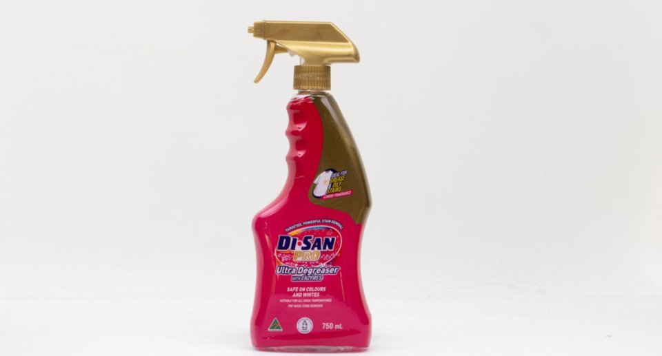 The Aldi Di-San Pro Ultra Degreaser with Enzymes, priced at just 29 cents per 100mL, outperformed big brands. Photo: CHOICE