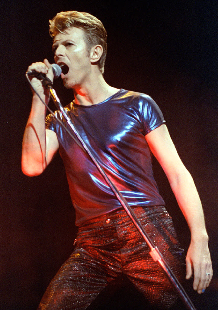 David Bowie performs at the Meadows Music Theater in Hartford, Connecticut on Sept. 14, 1995, the year he released ‘Outside.’