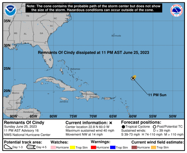 Tropical Depression Four develops as Bret weakens. See spaghetti models