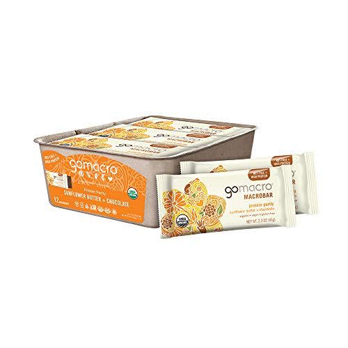 2) GoMacro MacroBar Sunflower Butter + Chocolate  Organic Vegan Protein Bars