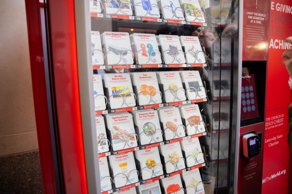 The Giving Machine in Rockefeller Center.