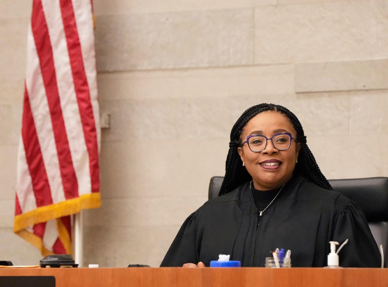 Franklin County Common Pleas Court Judge Kimberly Cocroft, seen here in a Feb. 6, 2023 file photo, has filed a complaint accusing several of her judicial colleagues of treating her in a way that is racist and harassing.