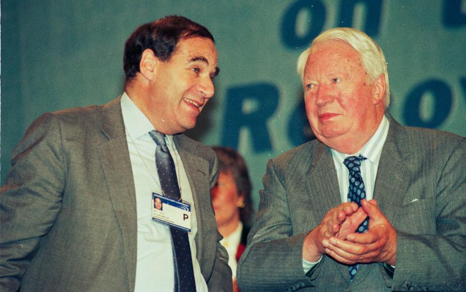 Conservative Party Conference 1993 Leon Brittan with Edward Heath - Clare Arron