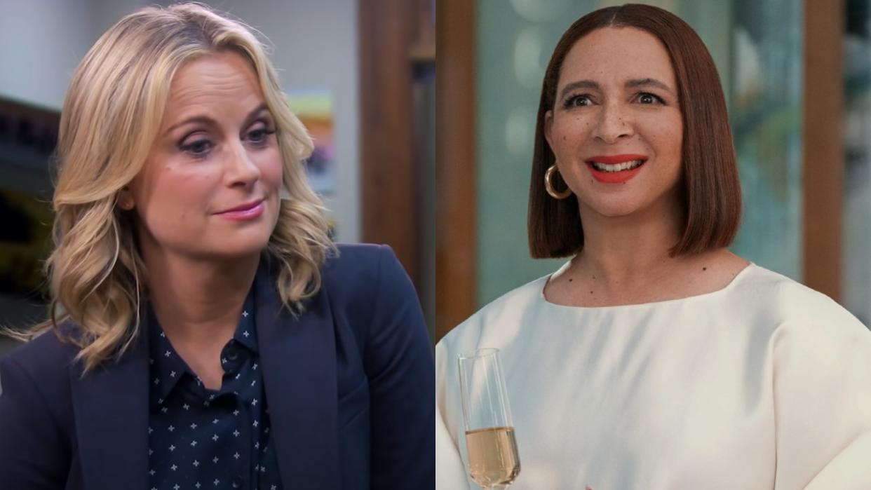  From left to right: Amy Poehler in Parks and Rec and Maya Rudolph in Loot. 