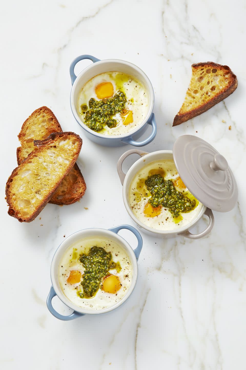 Mint-Pesto Baked Eggs