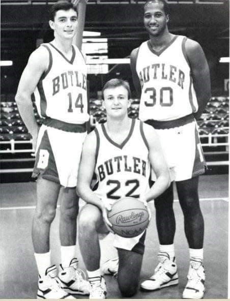 Rod Haywood (right) poses with Thad Matta (22) during their playing days at Butler.