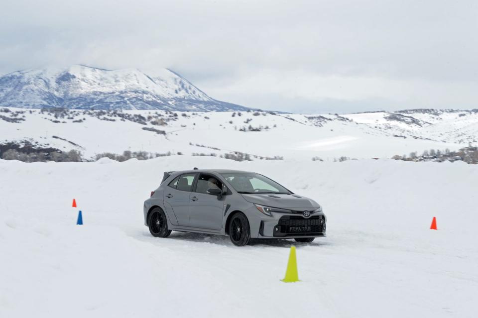 toyota gr corolla at bridgestone winter driving school ice track