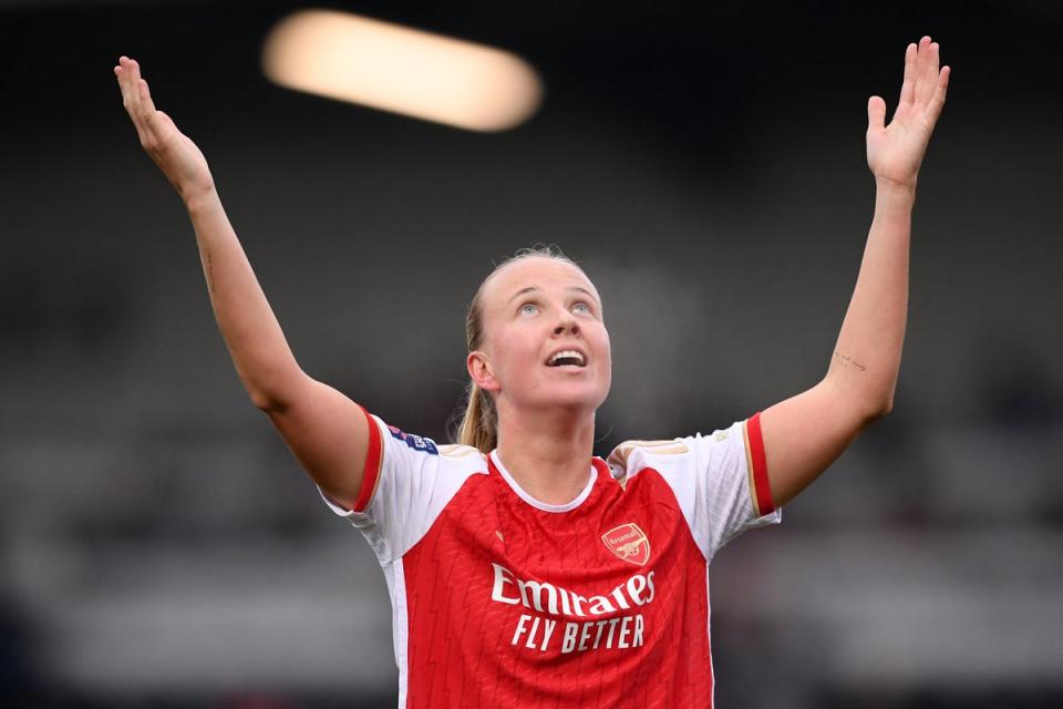 Beth Mead makes her Lionesses return tonight (Arsenal FC via Getty Images)