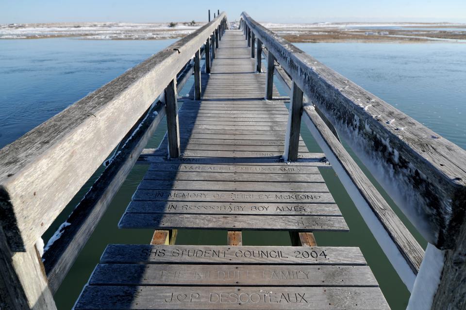 The Sandwich Boardwalk was damaged during a January 2022 storm.