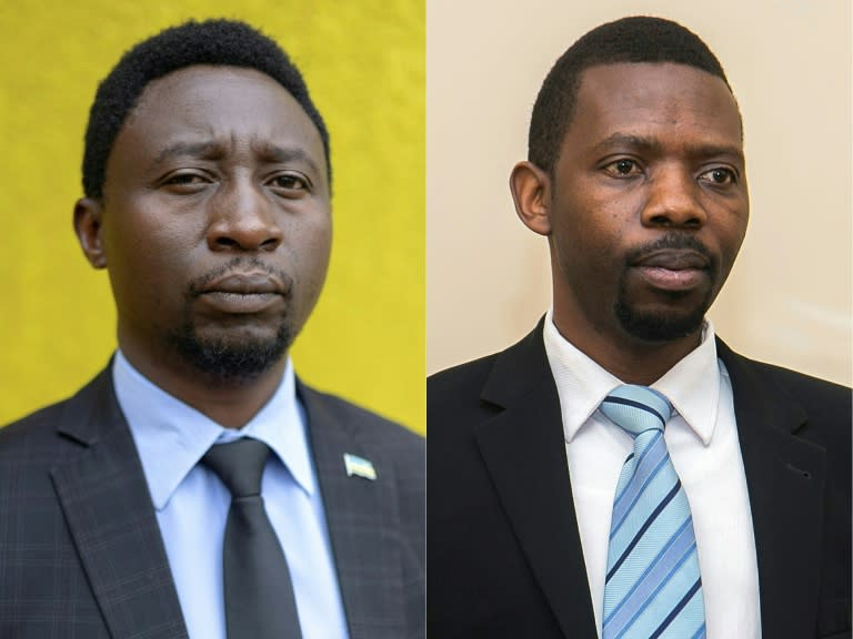 Frank Habineza (left) and Philippe Mpayimana are the only two challengers to Kagame (-)