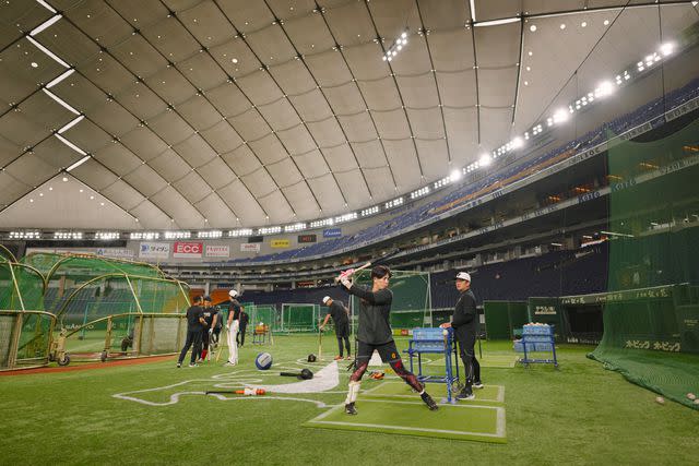 <p>Irwin Wong</p> The Yomiuri Giants at batting practice.