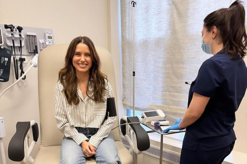 <p>Sophia Bush/Instagram</p> Sophia Bush at cancer screening