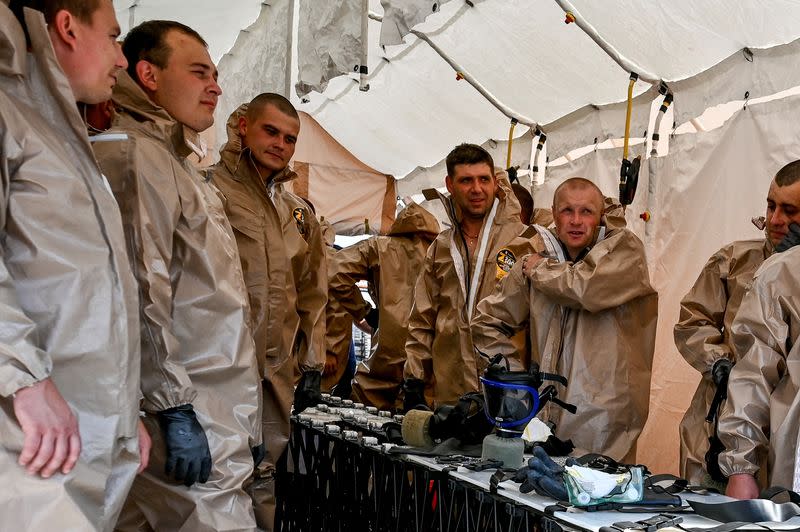 Emergency workers prepare for nuclear disaster response drills in Zaporizhzhia