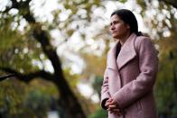 The President of the Executive Committee of the Syrian Democratic Council Ilham Ahmed poses for a portrait in central London