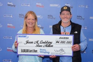 Jason Coulstring, of Whitman, was the first $4 million prize winner in the Massachusetts State Lottery’s “$4,000,000 Lion’s Share” $10 instant ticket game.
