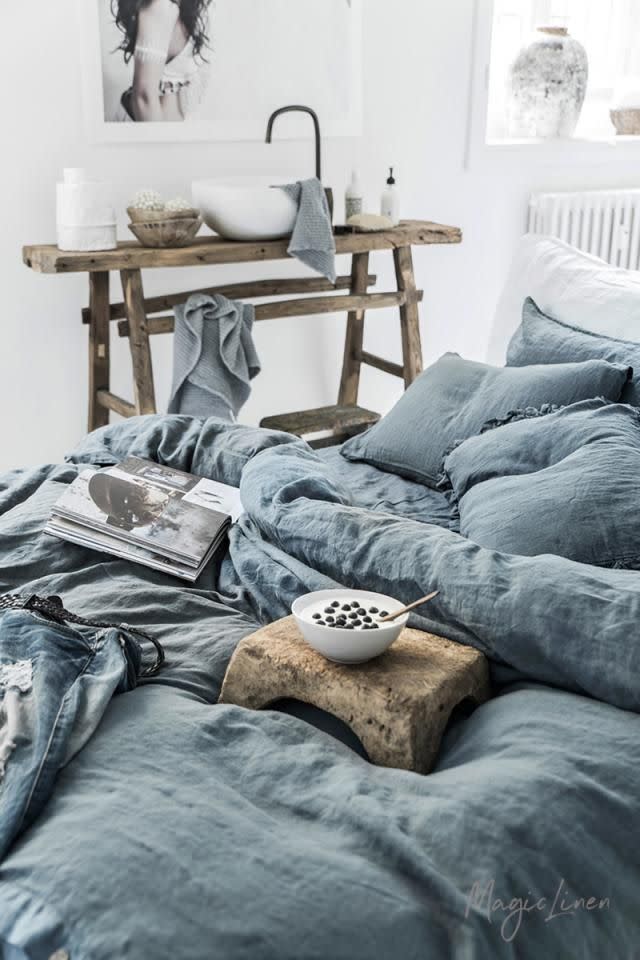 2) Grey Blue Duvet Cover Set