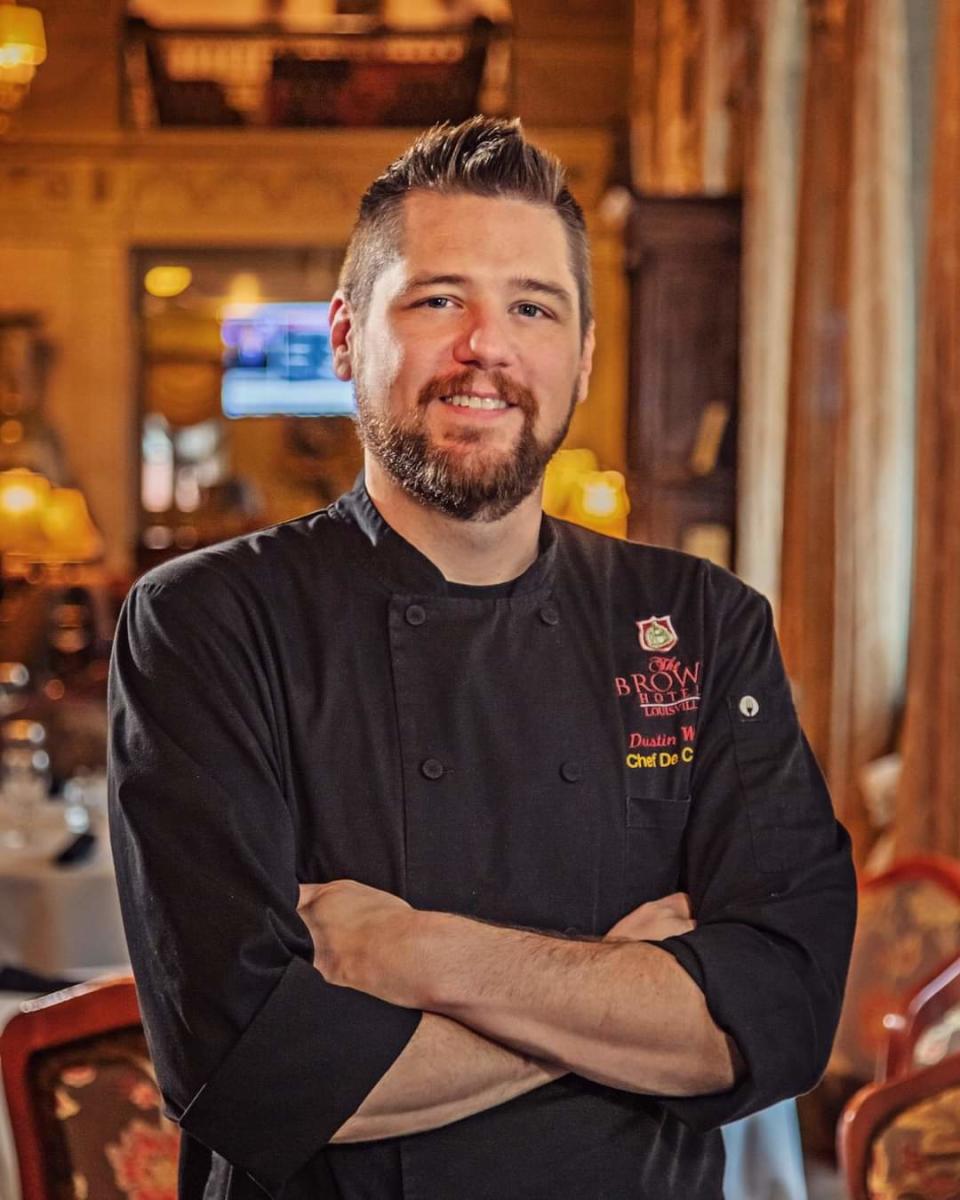 Chef Dustin Willett at the Lobby Bar & Grill at The Brown Hotel in downtown Louisville.