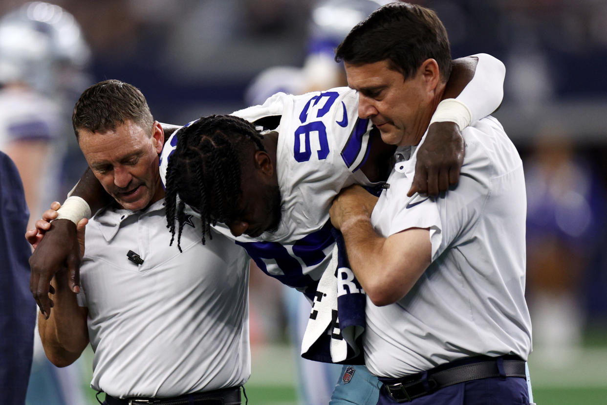 Tarell Basham was one of the Dallas Cowboys who were injured during Sunday's game. (Photo by Tom Pennington/Getty Images)