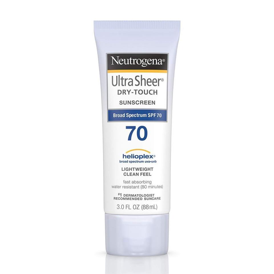 1) Ultra Sheer Dry-Touch Broad Spectrum Sunscreen SPF 70
