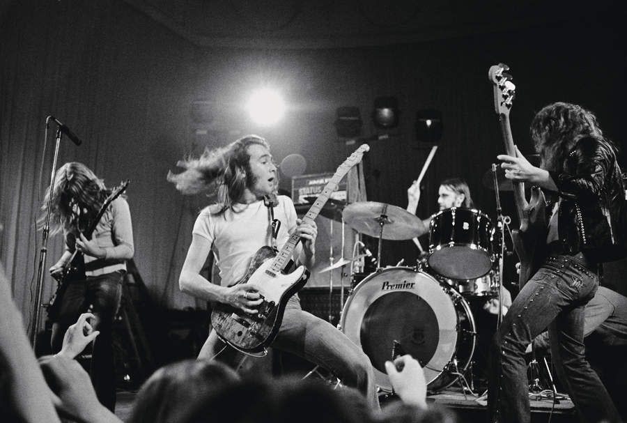 Status Quo onstage in 1973