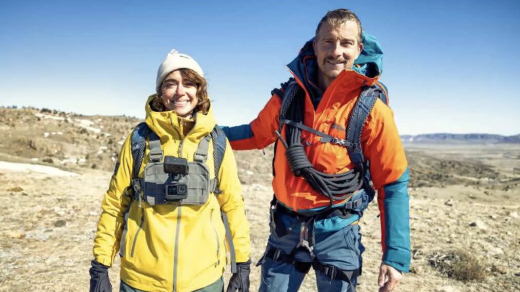 Tatiana Maslany faced down her fears of heights and cold in Running Wild with Bear Grylls. (National Geographic)