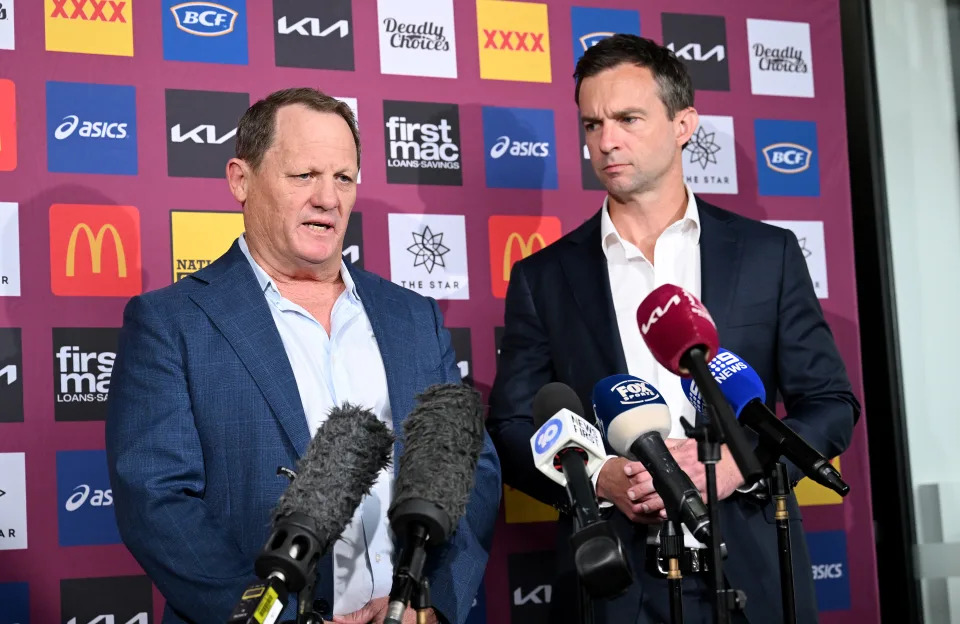 Kevin Walters (pictured left) fronted the media after his departure alongside and CEO Dave Donaghy (pictured right). (Photo by Bradley Kanaris/Getty Images)