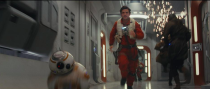 <p>“Poe’s arc is one of evolving from a heroic soldier to a seasoned leader,” Isaac, seen here with droid BB-8, told <em>EW.</em><br>(Credit: Lucasfilm) </p>