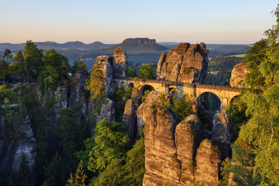 Bastei rock formation at Saxon Switzerland National Park.